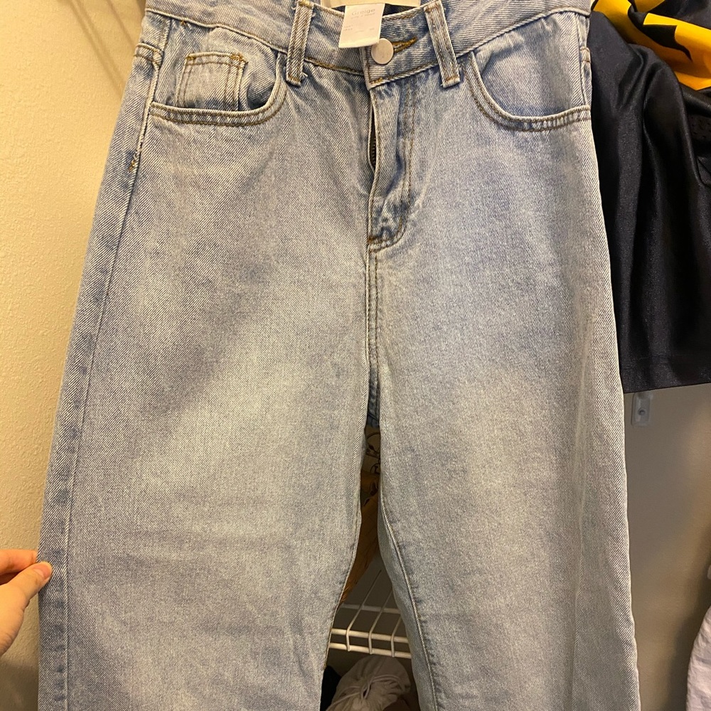 Faded Wash Wide-Leg Jeans View 2